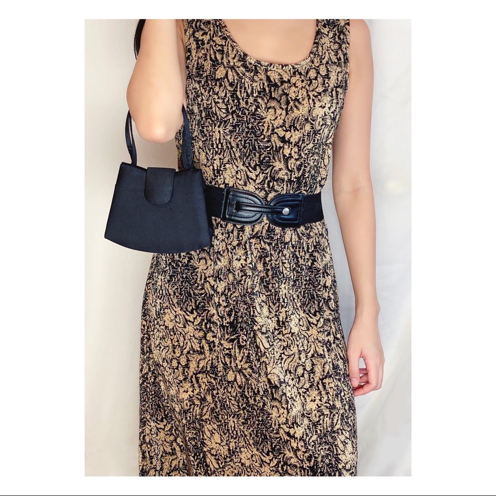 Tan and Black Dress and Jacket Set